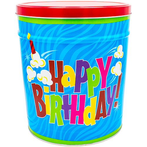 3.5 Gallon Popcorn Tin - Happy Birthday BUTTER ONLY