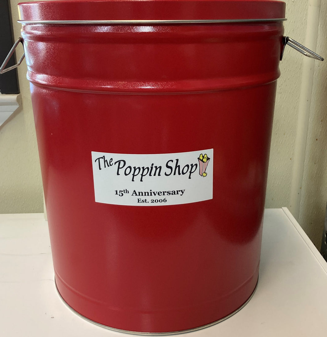 6.5 Gallon Popcorn Red Tin - The Poppin Shop BUTTER ONLY