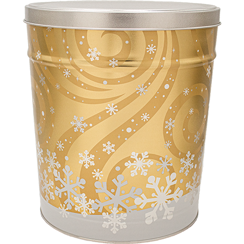 Christmas 3.5 Gallon Popcorn Tin - Swirling Snow BUTTER ONLY